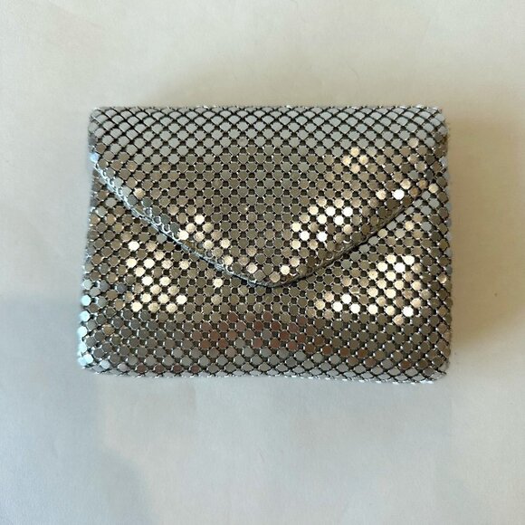Y&S Handbags Handbags - Y&S Silver Metal Mesh Clutch Handbag Purse w/ Optional Chain Strap
